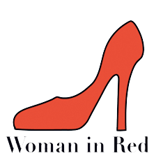 Woman in red logo