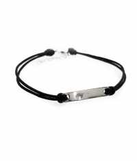 LÄDER OCH SILVER PLATTA ARMBAND