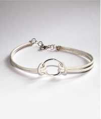 LÄDER OCH SILVERRING ARMBAND