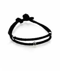 LÄDER OCH SILVERKULOR ARMBAND