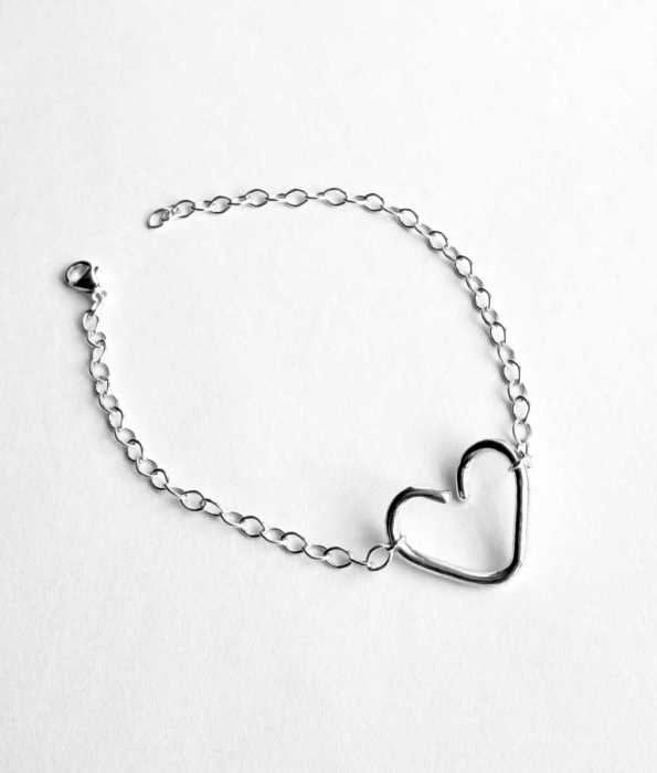 OPEN HEART ARMBAND, SILVER