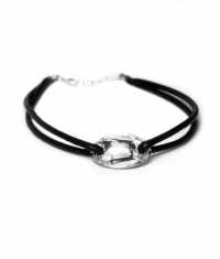 LÄDER OCH OVAL KRISTALL ARMBAND