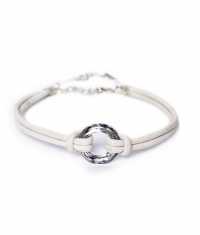 LÄDER OCH RUND KRISTALL ARMBAND