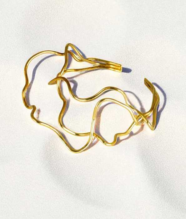 WAVES GULD ARMBAND, STOR