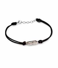" YES" LÄDER OCH SILVER ARMBAND