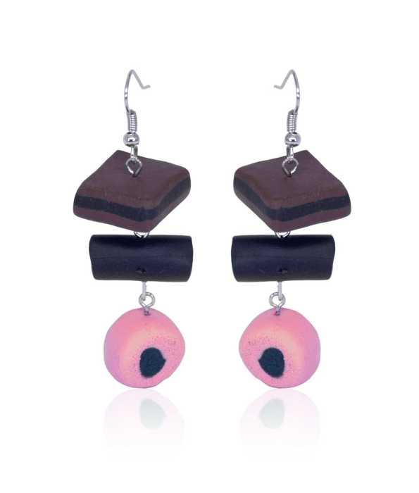 BASSETS ÖRHÄNGEN, BRUN/ROSA