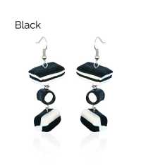 BASSETS ÖRHÄNGEN, SVART/VITA