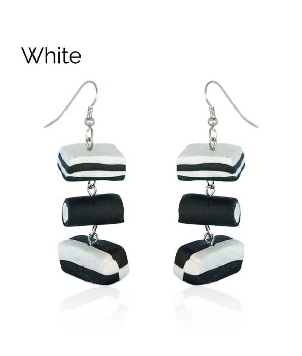 BASSETS ÖRHÄNGEN, SVART/VITA