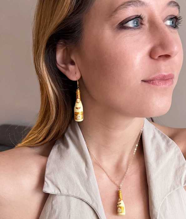 CHAMPAGNE ÖRHÄNGEN, CRYSTAL