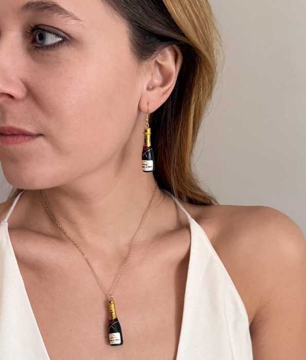 CHAMPAGNE ÖRHÄNGEN, GRÖNA