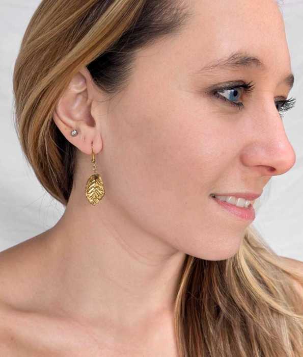 GYLLENE LÖV ÖRHÄNGEN