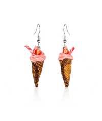 MJUKGLASS ÖRHÄNGEN, JORDGUBB