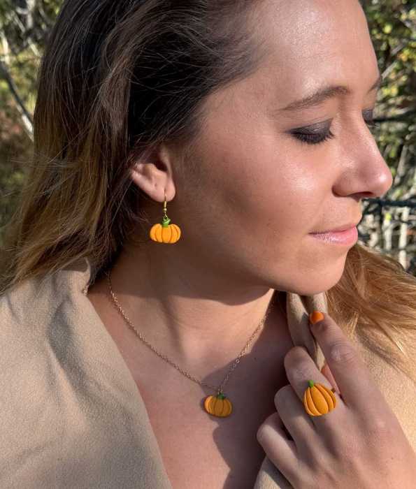 PUMPA PLATTA ÖRHÄNGEN, ORANGE-LITEN