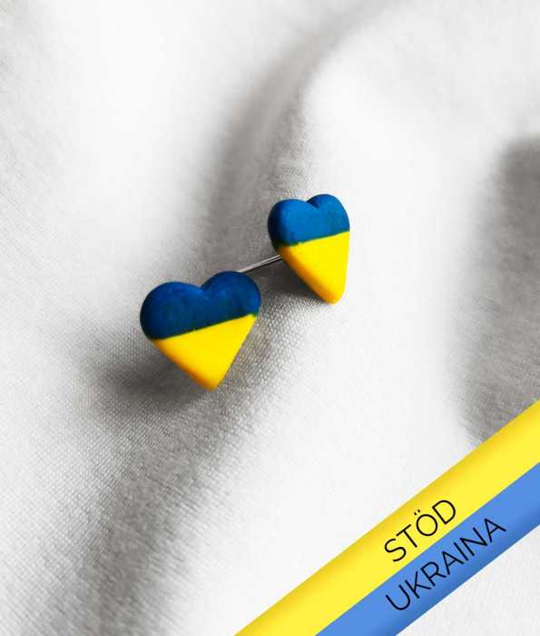 UKRAINIAN HEART EARRINGS, STUDS