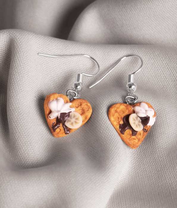 VÅFFLOR HJÄRTA ÖRHÄNGEN