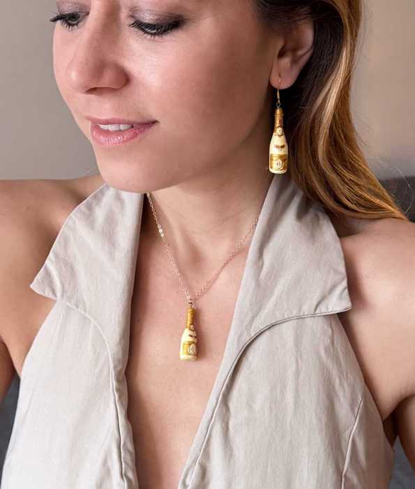 CHAMPAGNE HALSBAND, CRYSTAL