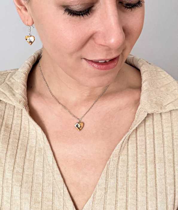 VÅFFLA HJÄRTA HALSBAND