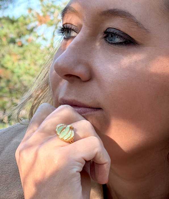 PUMPA RING, GRÖN/GULD