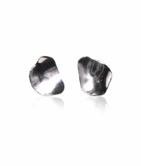CRATER EARRINGS, SILVER