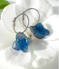 HORTENSIA ÖRHÄNGEN, STORA BLÅ-RING