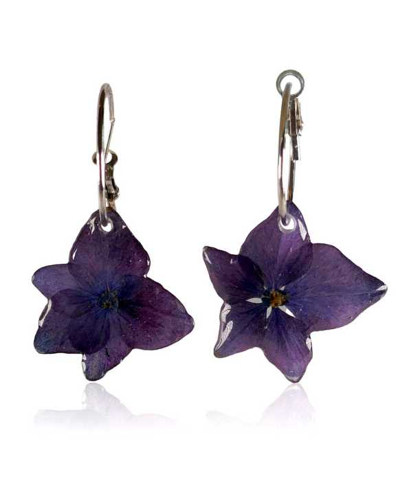 HORTENSIA ÖRHÄNGEN, RING-STOR-LILA