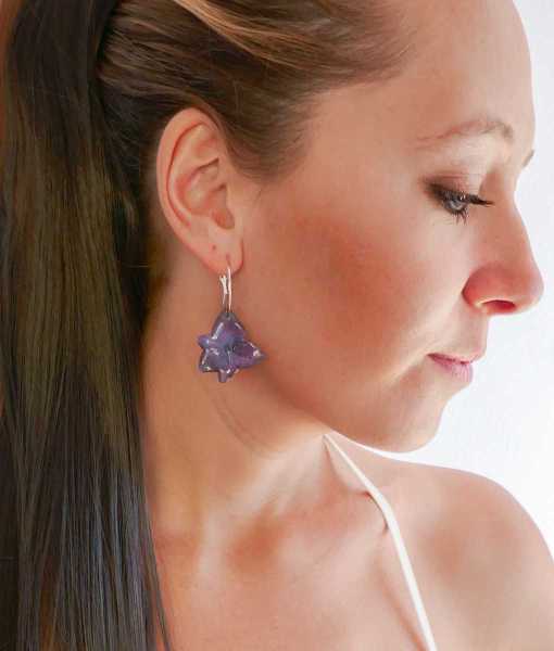 HORTENSIA ÖRHÄNGEN, RING-STOR-LILA