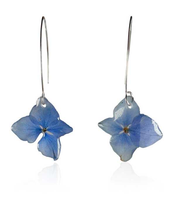 HORTENSIA ÖRHÄNGEN, STORA-BLÅ, KROK-S