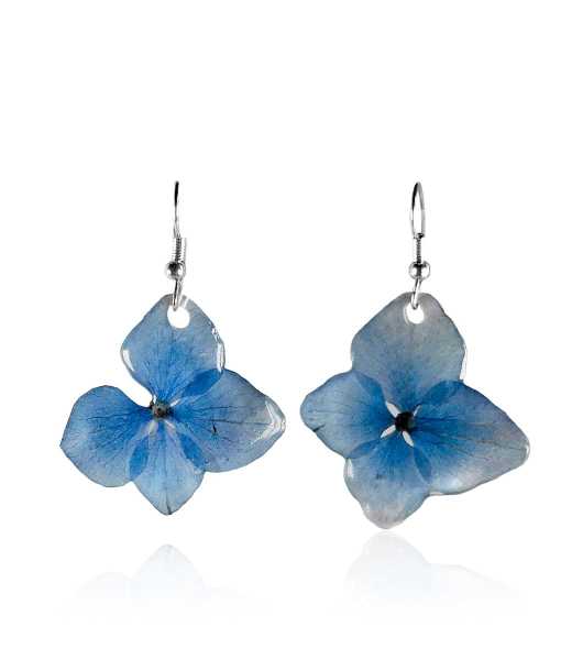 HORTENSIA ÖRHÄNGEN, STORA-BLÅ, KROK-L