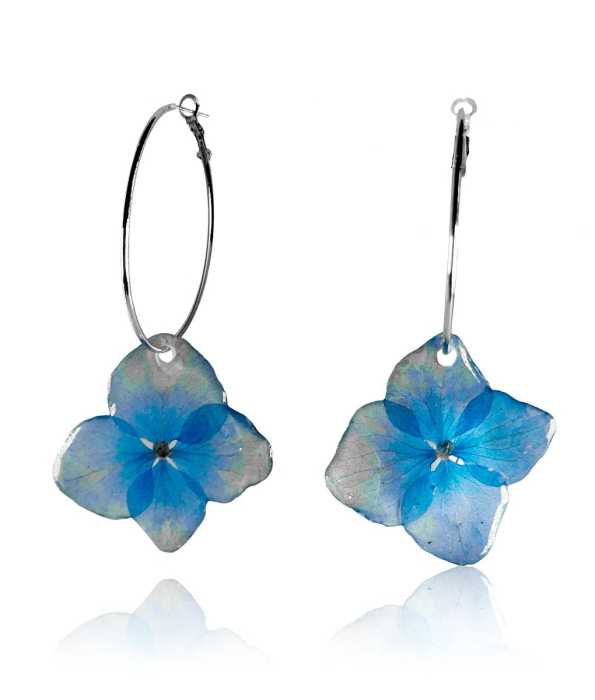 HORTENSIA ÖRHÄNGEN, STORA BLÅ-RING