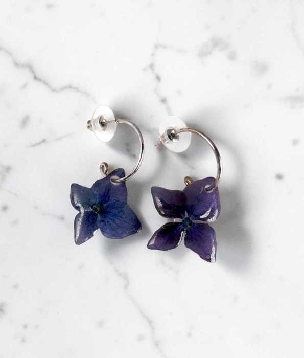 HORTENSIA ÖRHÄNGEN, RING-SMÅ-LILA