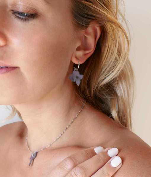 HORTENSIA ÖRHÄNGEN, RING-SMÅ-LILA