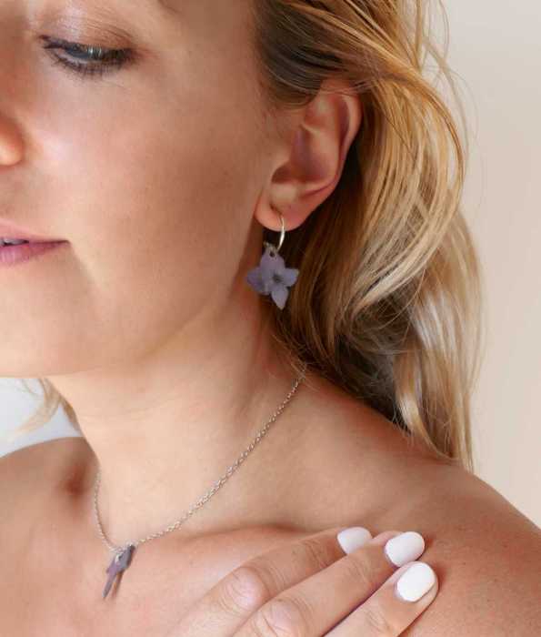 HORTENSIA ÖRHÄNGEN, RING-SMÅ-LILA