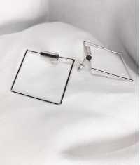 PIPELINE SQUARE ÖRHÄNGEN, SILVER