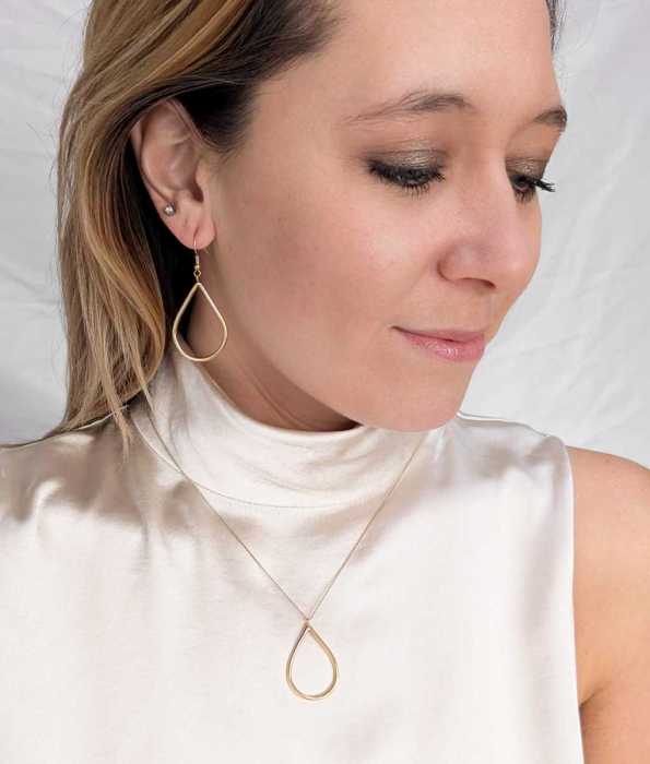 DROP ÖRHÄNGEN, STOR-GULD