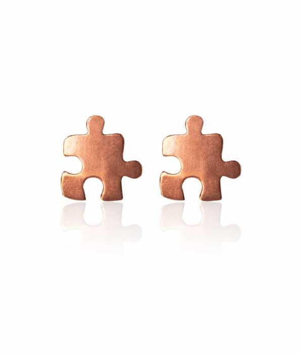 PUZZLE EARRINGS, GOLD