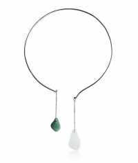 BEACH GLASS DUBBLE DROP HALSBAND