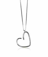 OPEN HEART HALSBAND, SILVER-MELLAN
