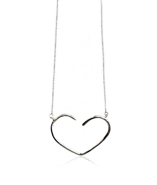 OPEN HEART HALSBAND, SILVER-STOR