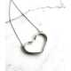 OPEN HEART HALSBAND, SILVER-STOR