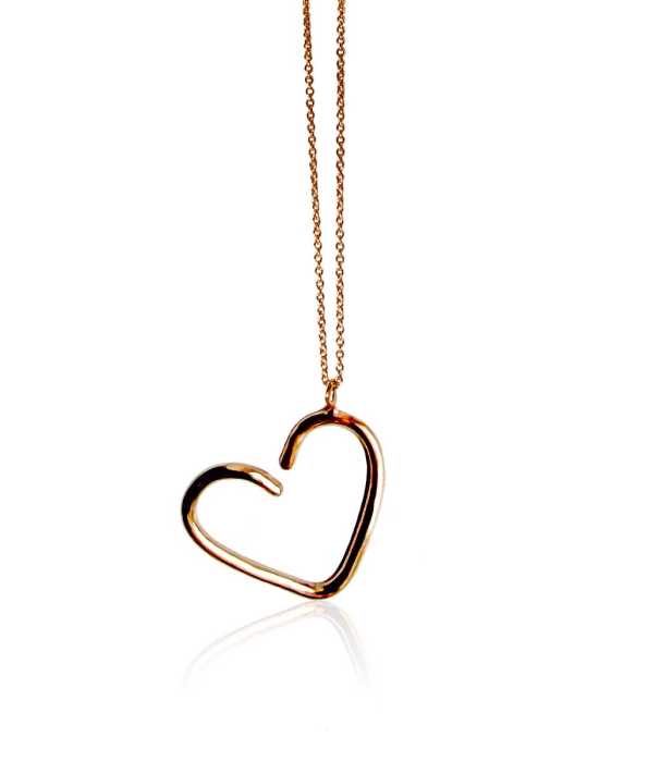 OPEN HEART HALSBAND, GULD-MELLAN