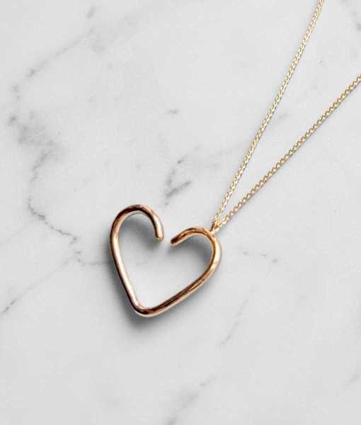 OPEN HEART HALSBAND, GULD-MELLAN