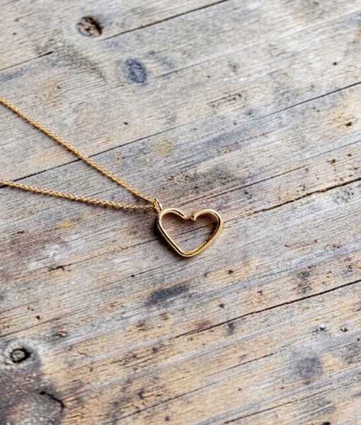 OPEN HEART HALSBAND, GULD-LITEN
