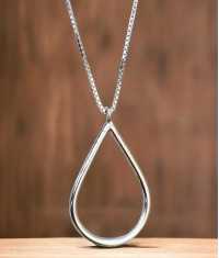 DROP HALSBAND, STOR-SILVER