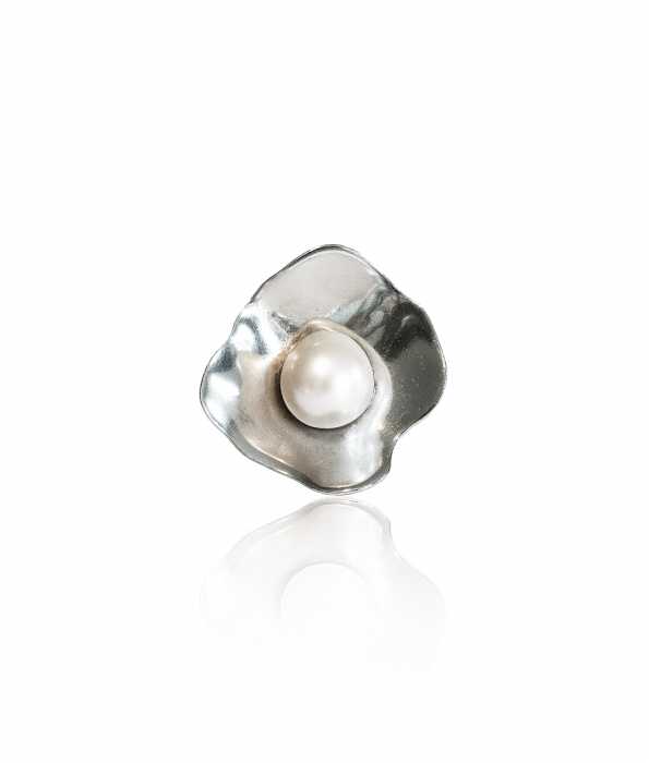 SEA PEARLS CUP RING, SILVER