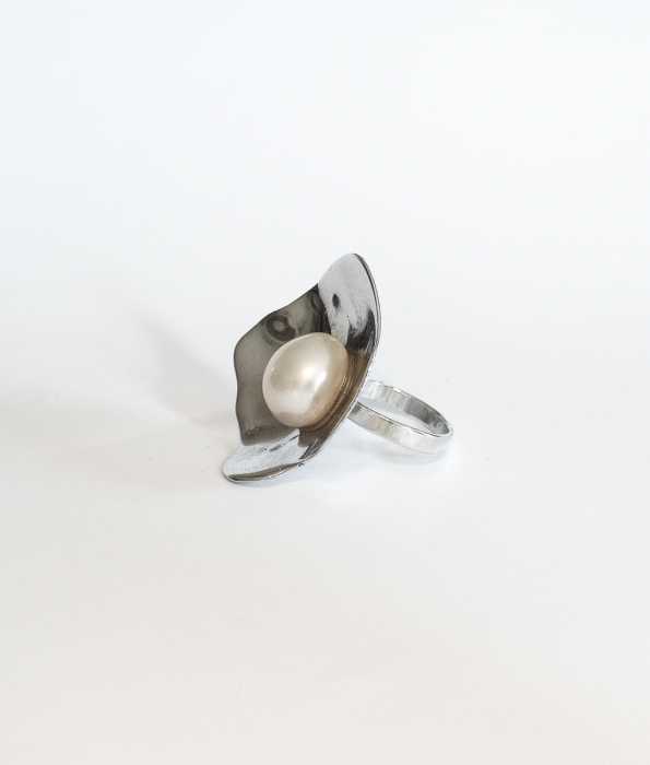 SEA PEARLS CUP RING, SILVER