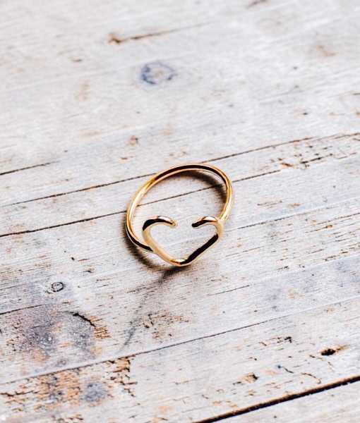 OPEN HEART RING, GULD