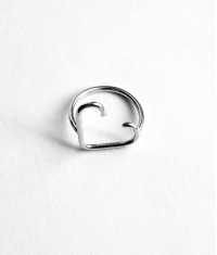 OPEN HEART RING, SILVER