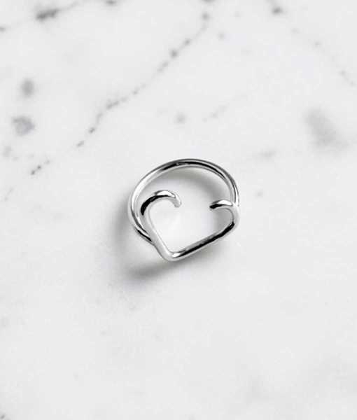 OPEN HEART RING, SILVER
