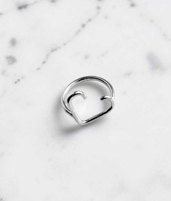OPEN HEART RING, SILVER