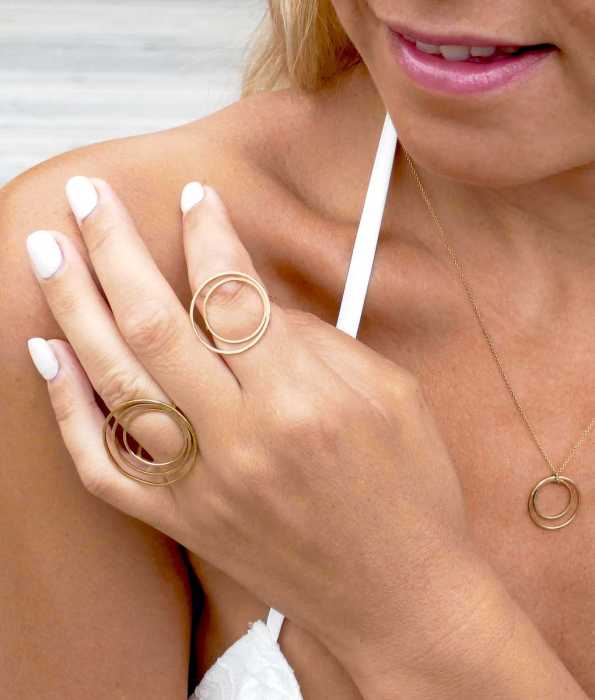 SATURN DOUBLE RING, GULD